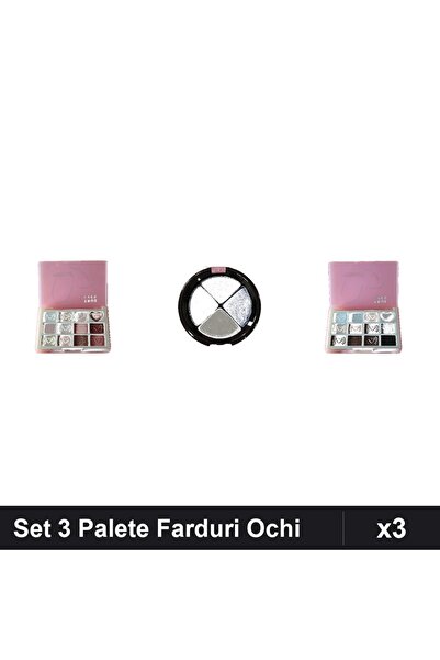 Makeup Set 3 Palete Farduri True Eyes Nr 03 04 și Quiz 10g Nr.451, Machiaj Ochi