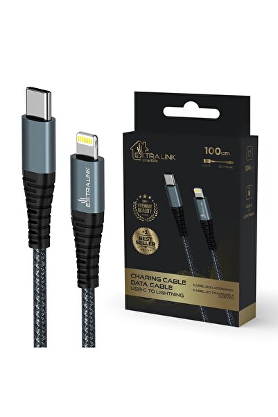 Extralink Cablu USB-C la Lightning Smart Life Negru, 100cm