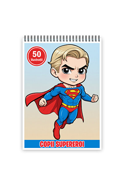 Legendary Gifts Carte de colorat, 50 de ilustratii Copii Supereroi, 106 pagin...