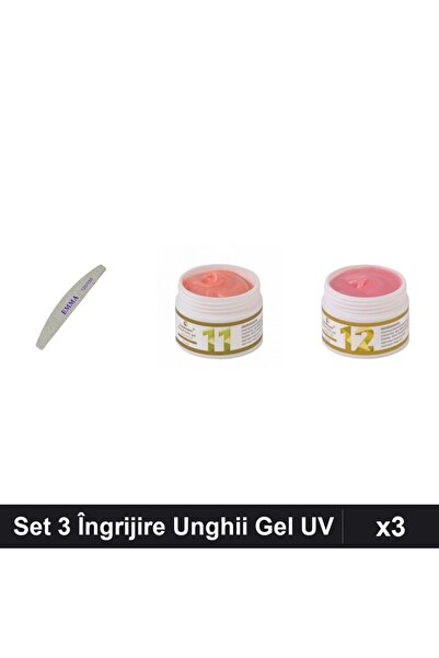 Makeup Set 3 Unghii - Pilă EMMA 150/240 + 2x Gel Constructor UV LED FSM 15g