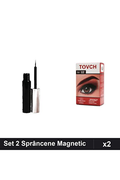 Makeup Set 2 Sprâncene - Tuș Magnetic Negru și Vopsea Nuanță 5.4, Machiaj Pro...