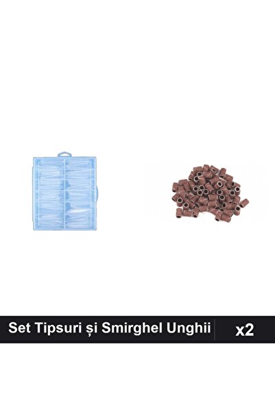 Makeup Set Îngrijire Unghii 2 Piese, 120 Tipsuri Reutilizabile + 20 Rezerve S...