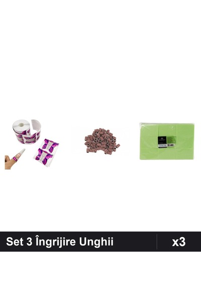 Makeup Set 3 Îngrijire Unghii - Șabloane Fluture 100buc, Smirghel 120 20buc, ...