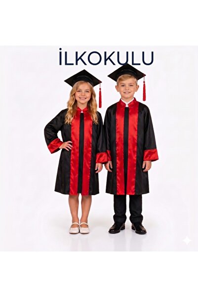 BLACK SWALLOW Set de togă și șapcă de absolvire unisex pentru școala primară,...