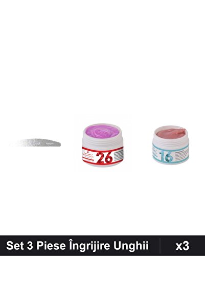 Makeup Set 3 Piese Unghii - Pilă Emma 150/240 + 2x Gel Constructie UV LED FSM...
