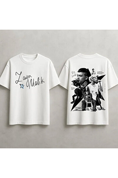 STİL-X Zayn Malik Baskılı Unisex %100 Pamuklu Oversize T-shirt