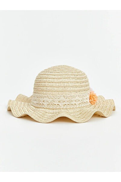 LC Waikiki قبعة LCW Baby Beige للفتيات الصغيرات من القش