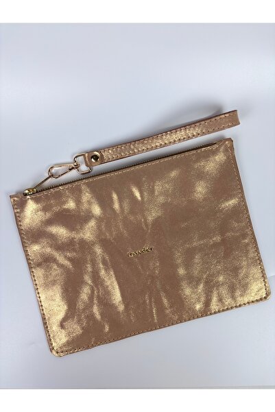 TROYDER Hakiki Deri Clutch/Portföy Çanta Parlak