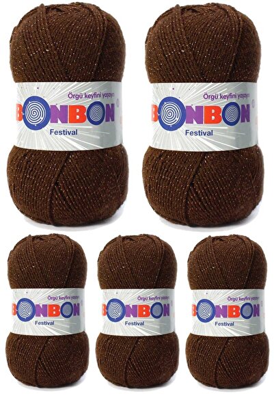 atastore2017 5 Pieces Festival Glitter Knitting Yarn Wool Color No:219
