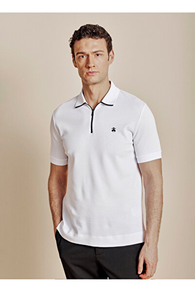 BROOKS BROTHERS Beyaz Erkek Standart Logo Baskılı T-Shirt BBSS26MTS013