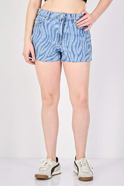 Don't Call Me Jennyfer Women Marble Print Denim Shorts, Multicolor
