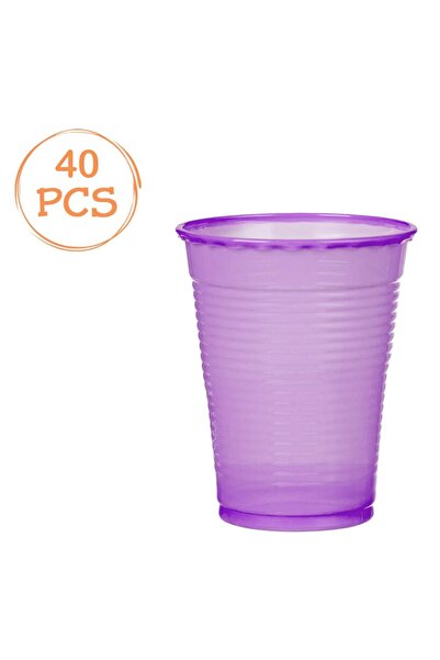Zumzeria Set of 40 Purple Plastic Cups 200ml