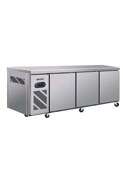 BERJAYA Commercial Freezer, 3 Doors, Undercounter, 576L, 20Cu.Ft, Steel - BS3...