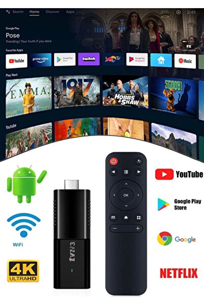 fortrek Ultra HD Android Tv Box 4K Stick Medya Oynatıcı Smart Tv Wifi