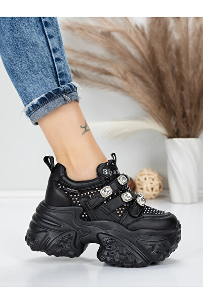 mei Women's Platform Sneakers 6166-86 Black