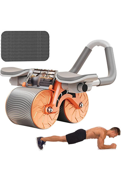 Fitness World Double Ab Wheel Automatic Rebound; Automatic Rebound Rotating A...