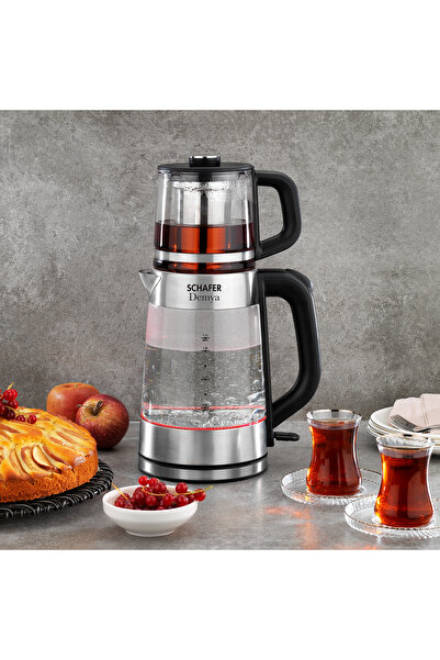 Schafer Demya Elektrikli Cam Çay Makinesi-Inox