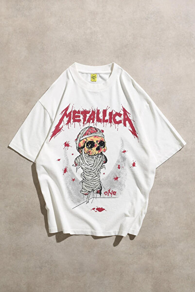 Overdrive Metallica One Oversize Unisex Off White majica kratkih rukava
