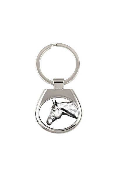 Art - Dog Art-Dog Breloc metalic personalizat cu cal American Quarter – Argin...