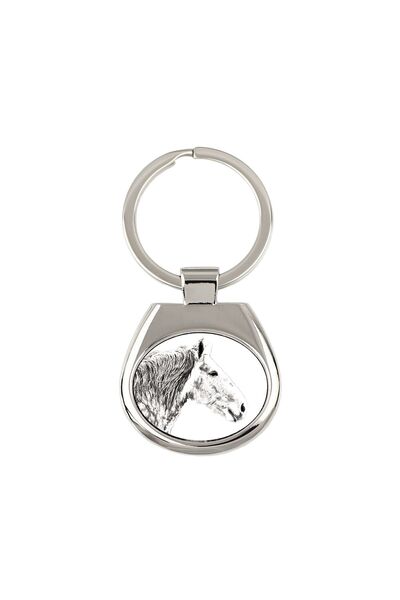 Art - Dog Breloc cu cal Percheron cu imprimeu personalizat — Pandantiv metali...