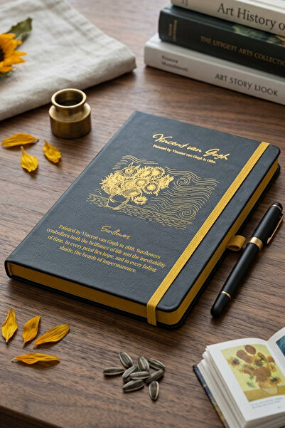 inkglo Van Gogh Suncokreti Suncokreti Tvrda korica Prugasta sveska