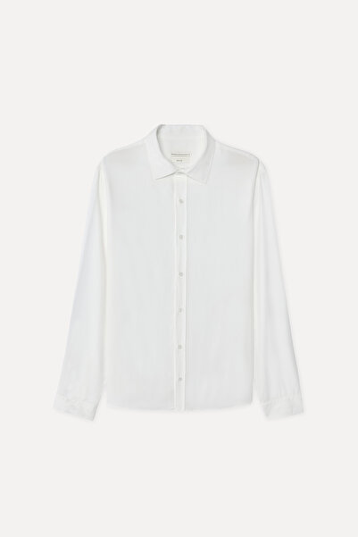 Mudo Men's White Regular Fit Long Sleeve Modal Shirt
