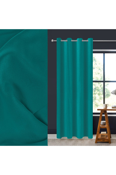 Zumzeria Perdea decorativă Petrol cu inele 140x260cm