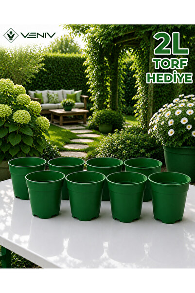VENİV 8 Adet Dekoratif Renkli Saksı - 8.5 cm 0.35L - Genel Kullanım- Fide & T...