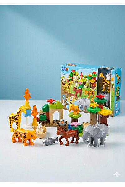 DDSTORE Zoo Building Blocks and Figurines Set - 51 pieces
