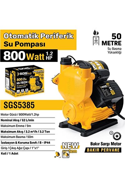SGS OTOMATİK PERİFERİK SU POMPASI 800 WATT 1.2 HP SGS5385