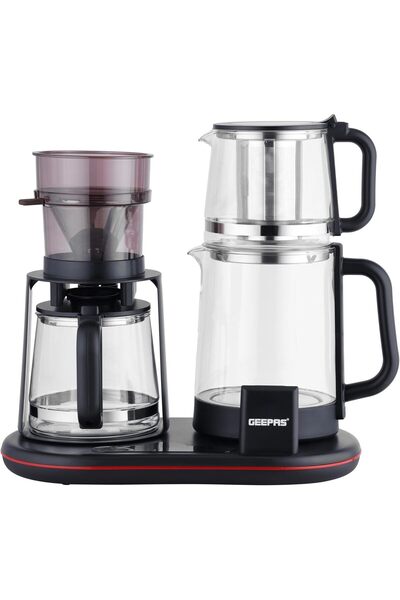 Geepas 3-in-1 Digital Tea Maker- GTM38082, 1.7L Kettle, 1.1L Teapot/Coffee Po...