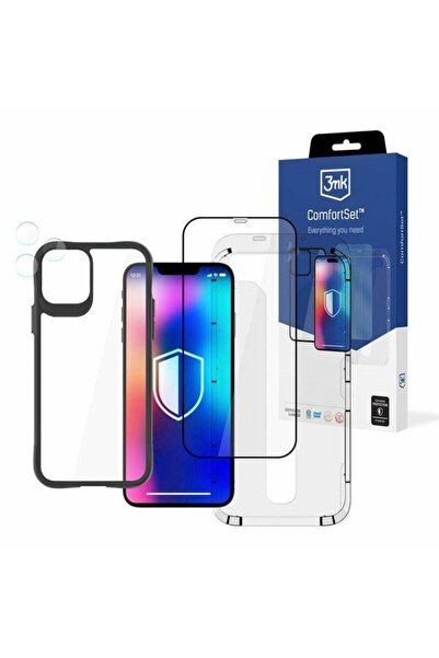 3MK Set Confort 4 în 1: Husă + Sticlă Cameră + Sticlă Ecran Apple iPhone 12 Pro