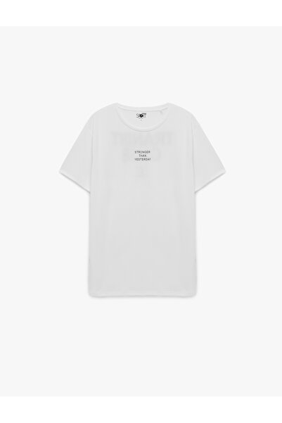 Koton Comfortable Fit Short Sleeve Crew Neck Back Printed Sports T-Shirt