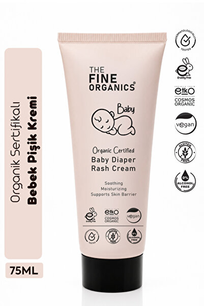 THE FINE ORGANICS Organik Sertifikalı Bebek Pişik Kremi, Çinko İçerikli Vegan...
