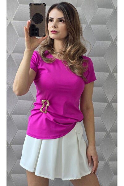 GLAMSI Tricou din lycra cu broșă detașabilă