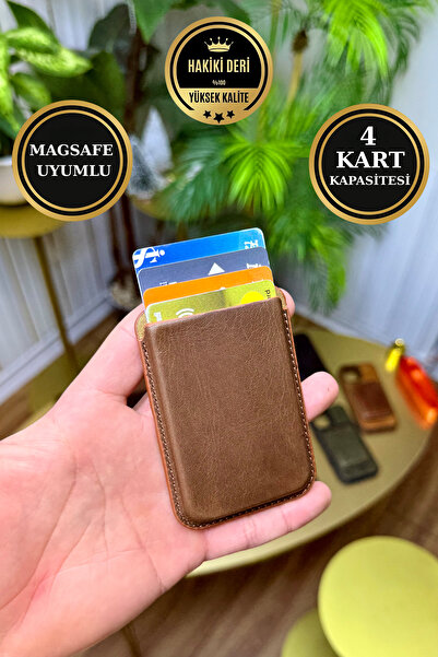 CüzCan iPhone Compatible Genuine Leather Magsafe Card Holder - Premium Magsaf...
