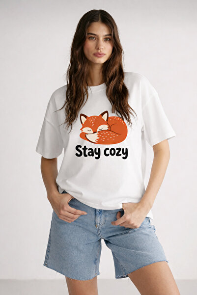ALEYZA MODA Trendy "Saty Cozy" Printed T-Shirt for Women – Comfortable Cotton...