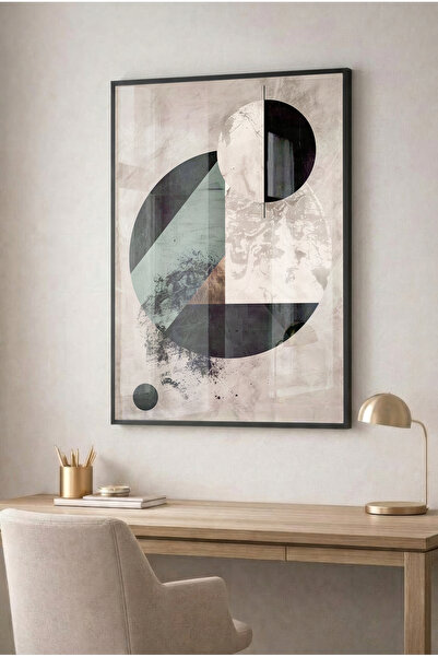 Zevahir Mobilya Dekorasyon Dark Green and Black Geometric Circular Shaped Gla...