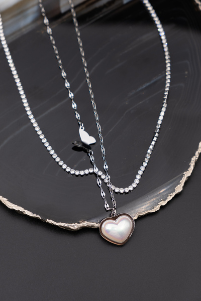 Serenite Collection Heart Steel Necklace