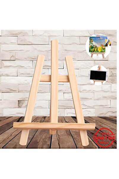 KütükOn Mini Ahşap Şövale Masaüstü 30x40 cm Açılır Kapanır Ayak Çam Göknar Atölye Okul Etkinlik Resim Sehpası