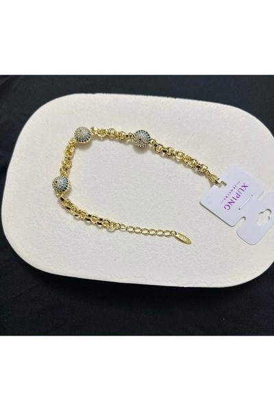 XUPING JEWELRY سوار من تيولا تاكي / شوبينغ مزين بخرز العين الشريرة بتصميم فاخر