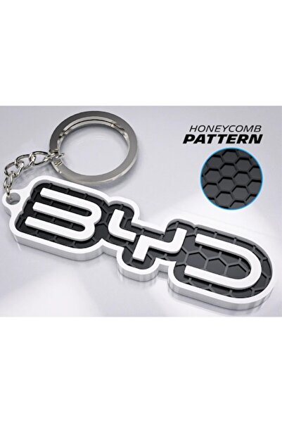 OEM Premium Car Keychain, BYD – 3D Design with Honeycomb Texture