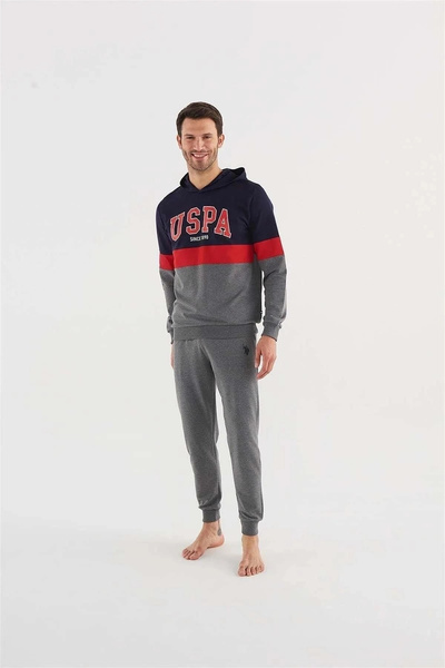 U.S. Polo Assn. Base. Polo Us18602-s Men's Long Sleeve Hooded Pajama Set