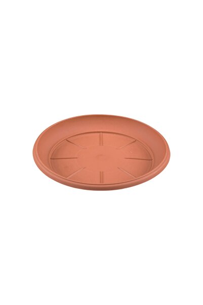 Zumzeria Ghiveci de flori din plastic, culoare terracotta, cu farfurie, Ø20x2...