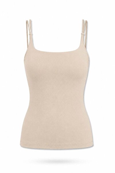 5in1Canpolat Beige Padded Support Athlete's Undershirt 17506