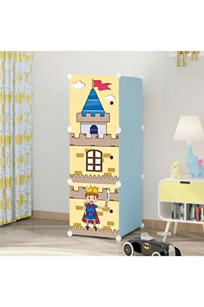 OEM Little Prince Modular Children's Wardrobe with 3 Compartments and Metal F...