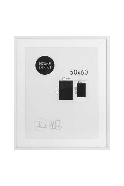 Zumzeria White Wooden Passepartout Decorative Frame 50x60cm