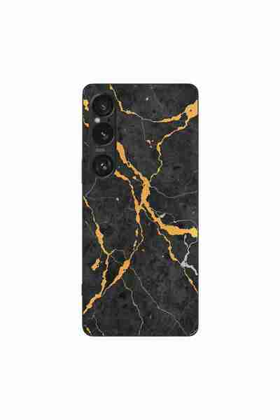 OEM Husa compatibila cu Sony Xperia 1 VI Silicon Gel Tpu Model Noir Gold Marble
