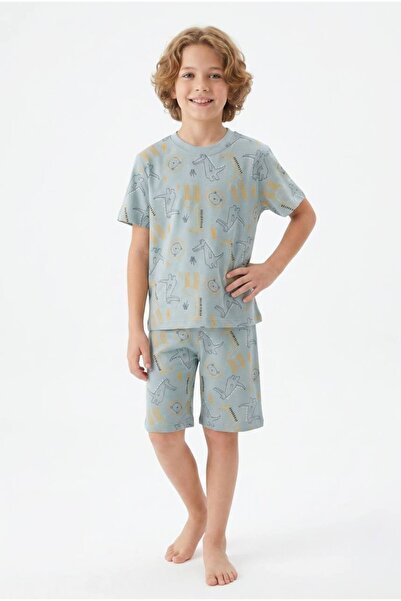 Yağmur Giyim Set de pijamale pentru băieți, 100% bumbac, cu model crocodil IS...