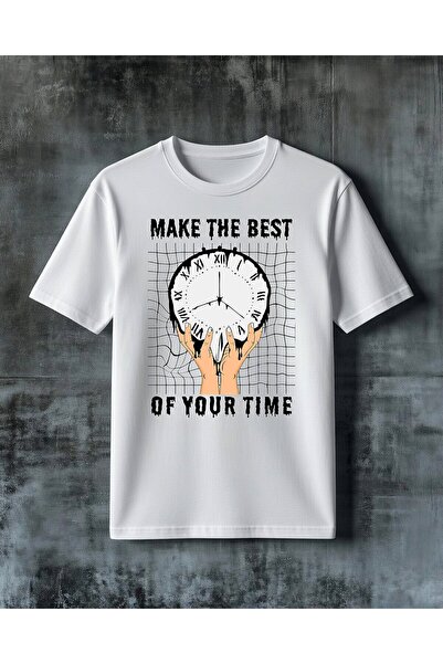 COMVİCHO تي شيرت مطبوع كبير الحجم من Make the Best Moment